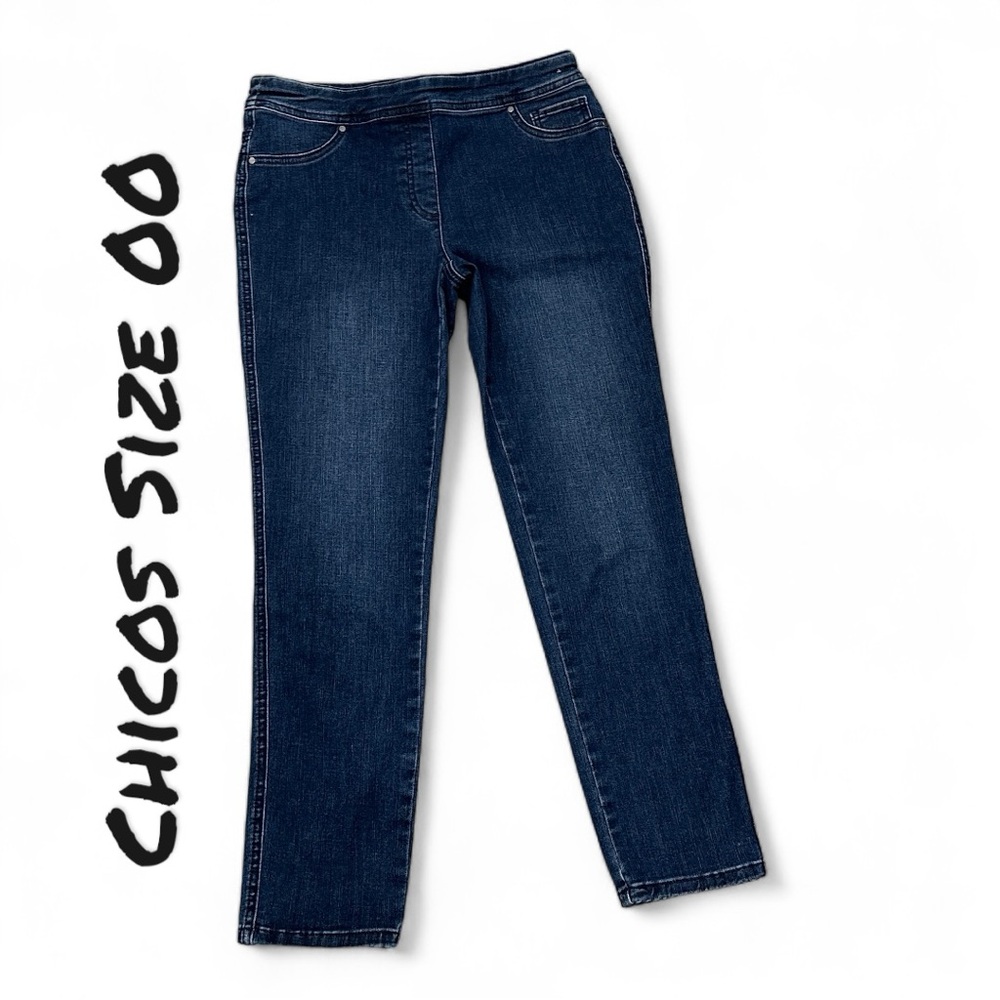 Perfect Stretch Girlfriend Slim Leg Ankle Blue Jeans by Chico’s  Size 00 (XS)
